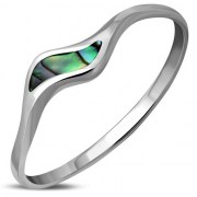 Abalone Sea Shell Silver Ring, r497